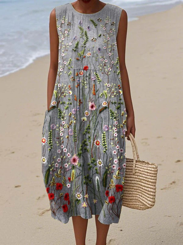 Juliette | Robe Midi à Motifs Floraux