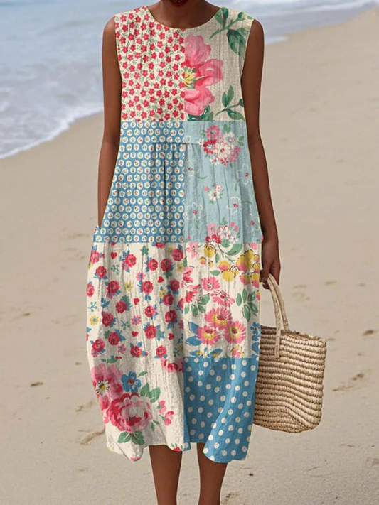 Manon | Robe Midi Patchwork