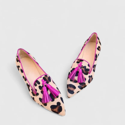 Anastasia | Léopard Frange Mocassins