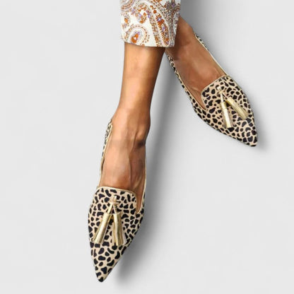 Anastasia | Léopard Frange Mocassins