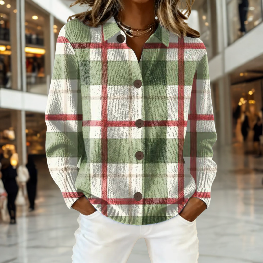 Isabella | Rétro Tartan Sans Manches Blazer