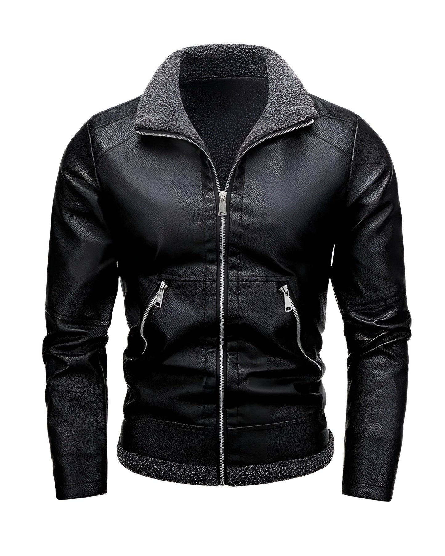 Adrian | Veste en Cuir Doublée Polaire