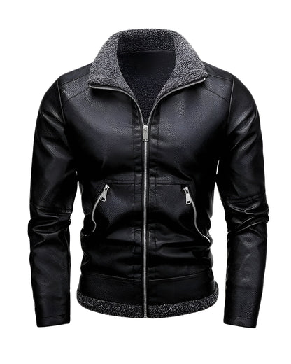 Adrian | Veste en Cuir Doublée Polaire