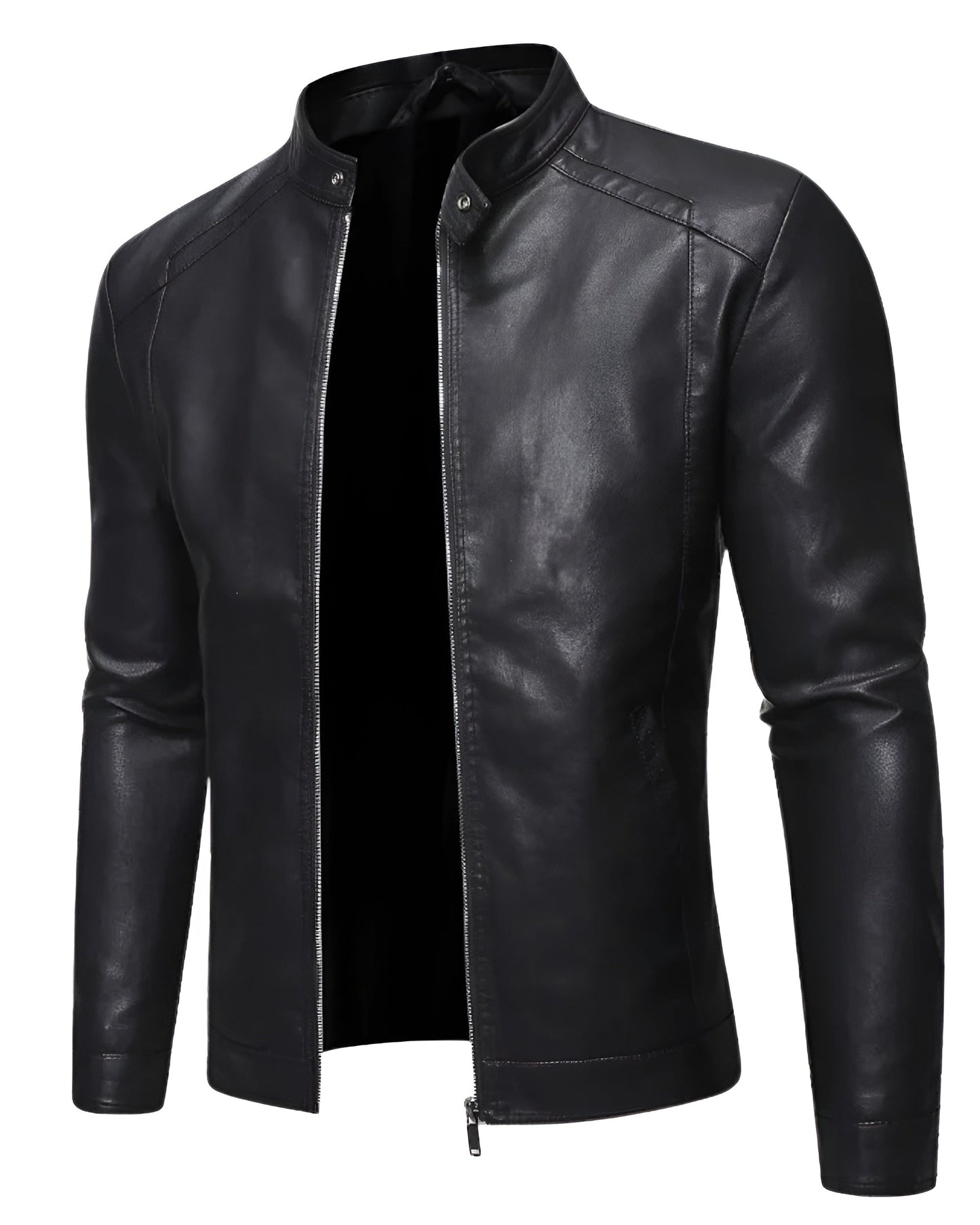 Aurélien | Veste en Cuir Col Montant