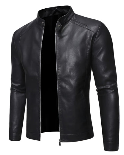 Aurélien | Veste en Cuir Col Montant