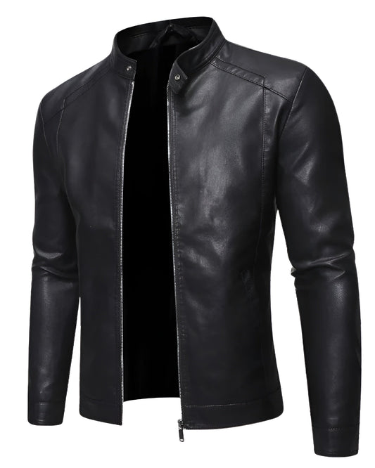 Aurélien | Veste en Cuir Col Montant