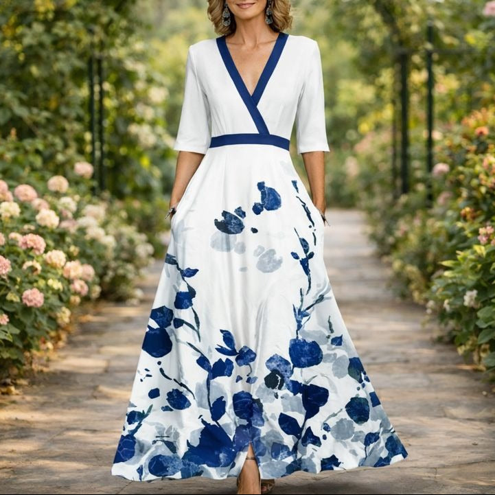 Anaïs | Robe Longue Col V Fluide