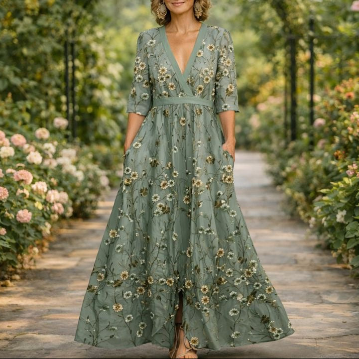 Anaïs | Robe Longue Col V Fluide