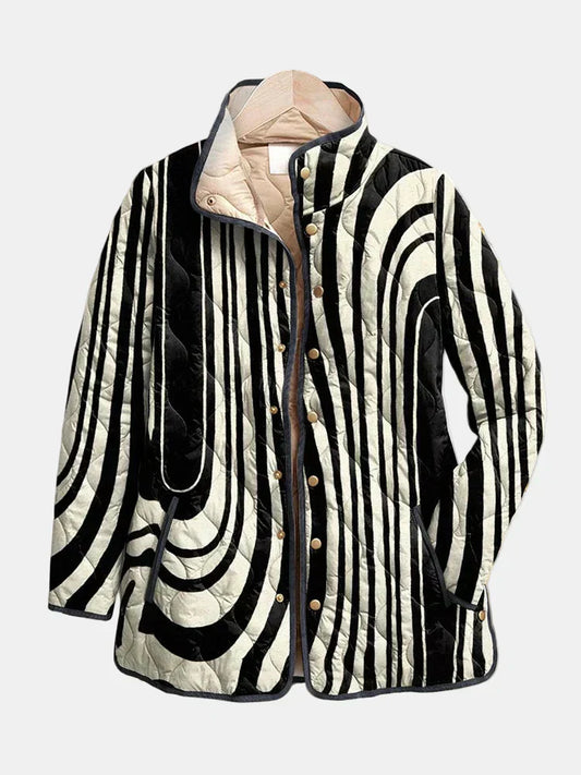 Zoé | Veste Matelassée Géométrique Artistique