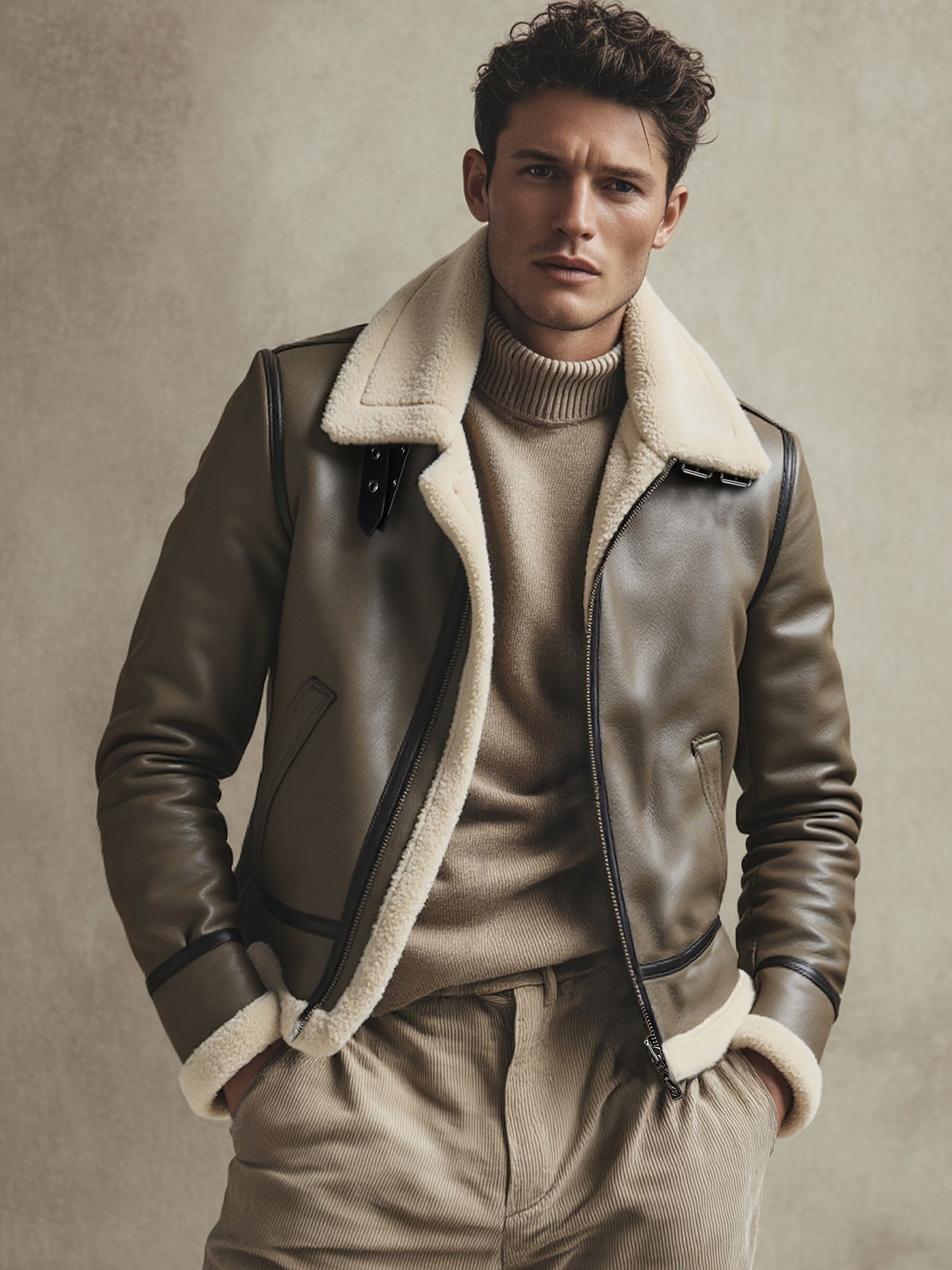 Clara | Blouson Aviateur en Cuir Doublé