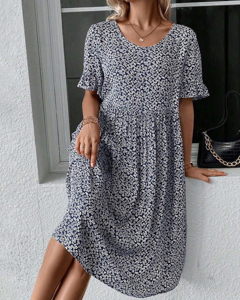 Ophelia | Romantique Fleur Robe Mi-Longue