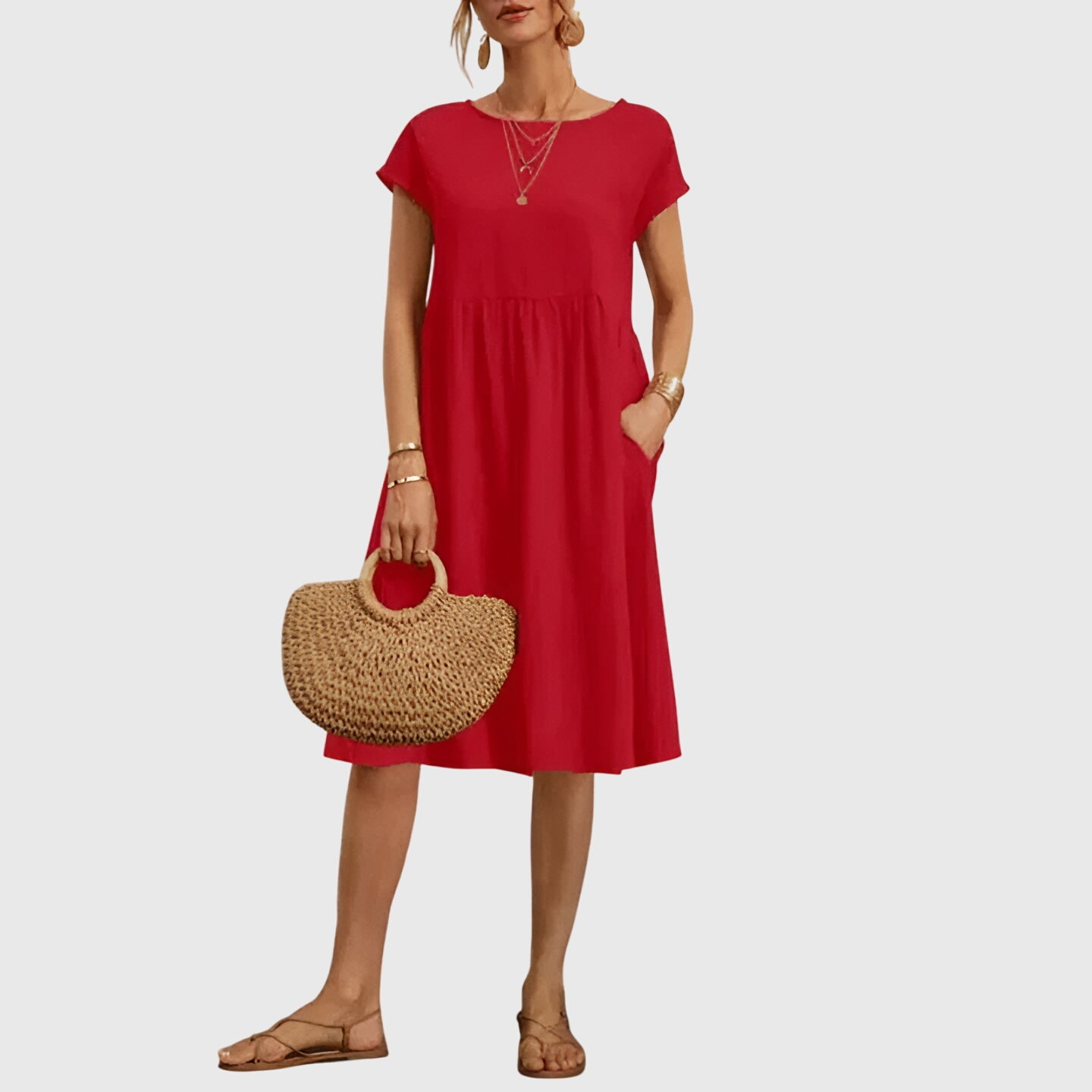 Celeste | Fluide Printemps Robe Mi-Longue