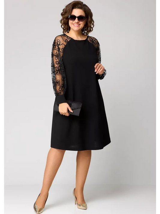 Isabella | Élégant Noir Dentelle Robe