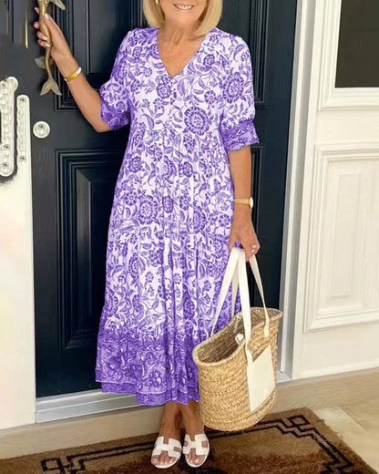 Camille | Robe Maxi Florale Col V
