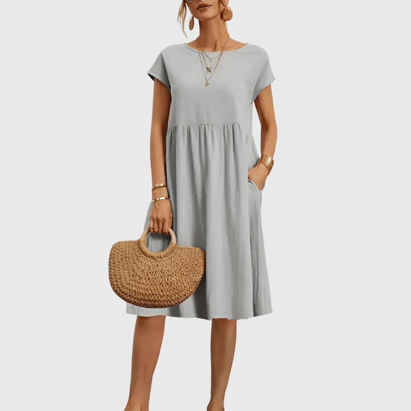 Celeste | Fluide Printemps Robe Mi-Longue
