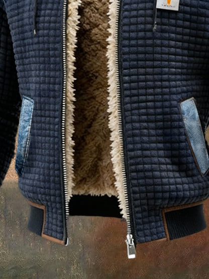 Melvin | Veste Matelassée Marine à Détails Denim