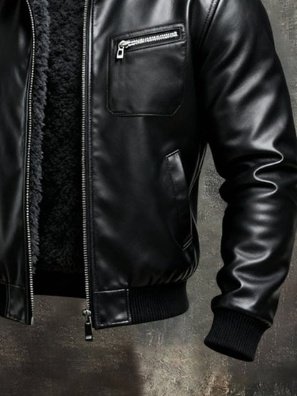 Sébastien | Veste Cuir Synthétique Doublée Sherpa