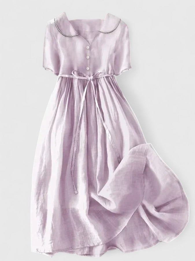 Margot | Robe Mi-Longue en Lin Ajustable