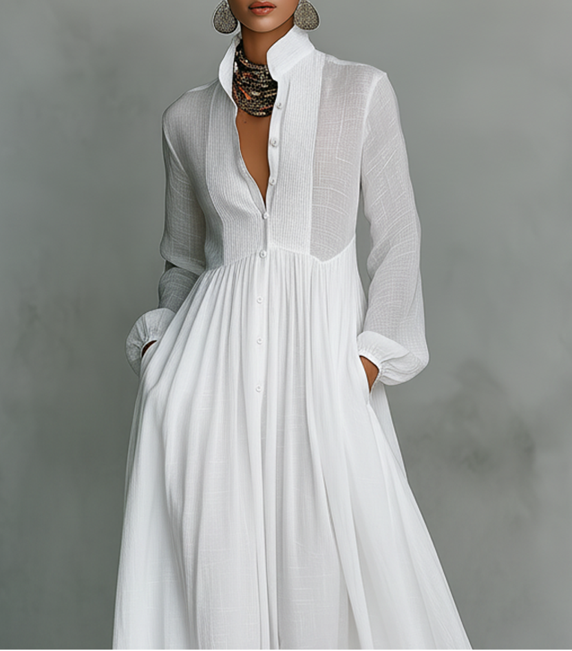 Sophia | Longue Coton-Lin Robe