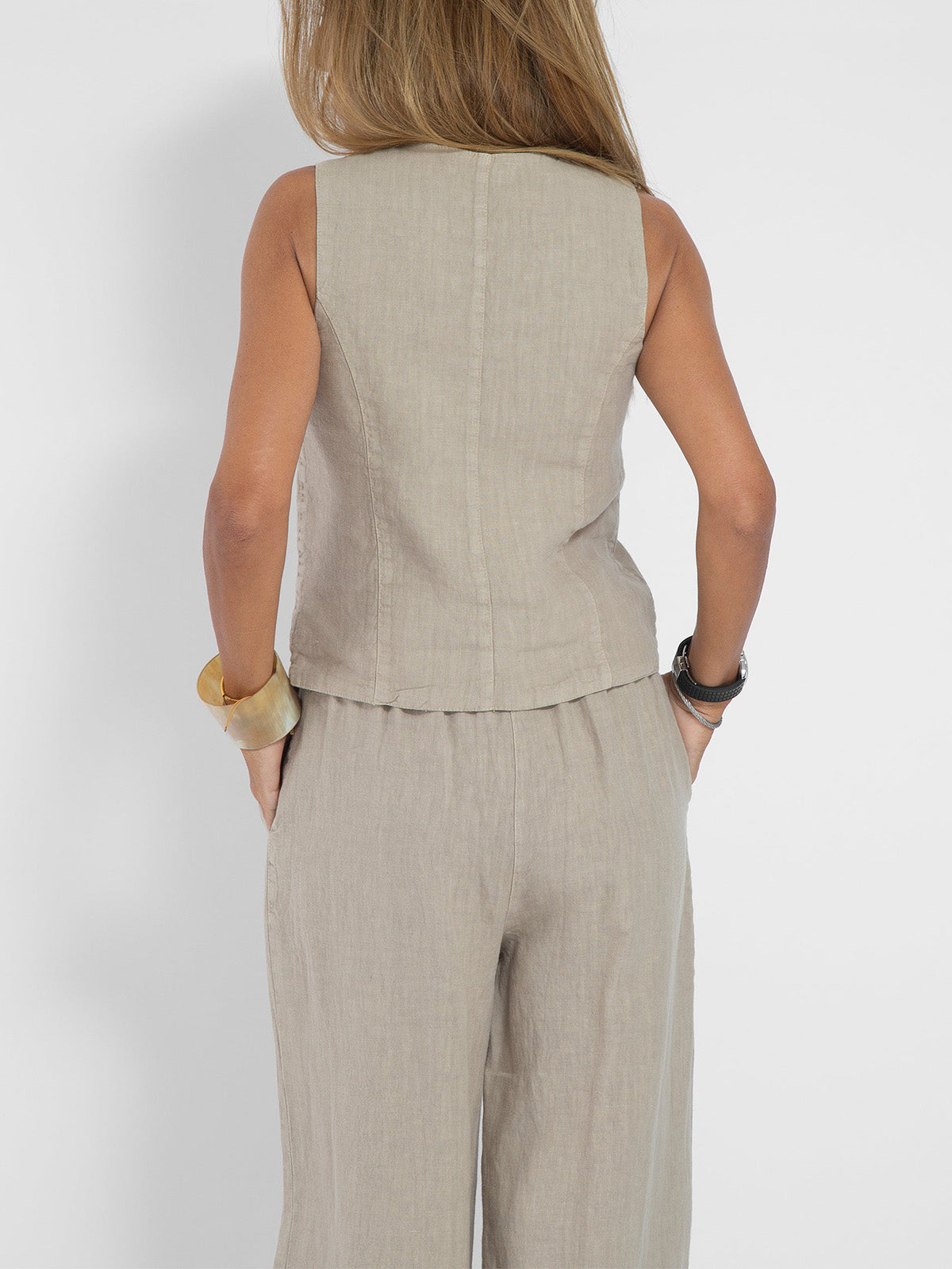 Inès | Ensemble Veste Boutonnée et Pantalon Large