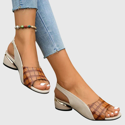 Juliette | Cuir Talon Bloc Sandales