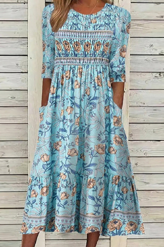 Léa | Robe Fluide à Motifs Floraux