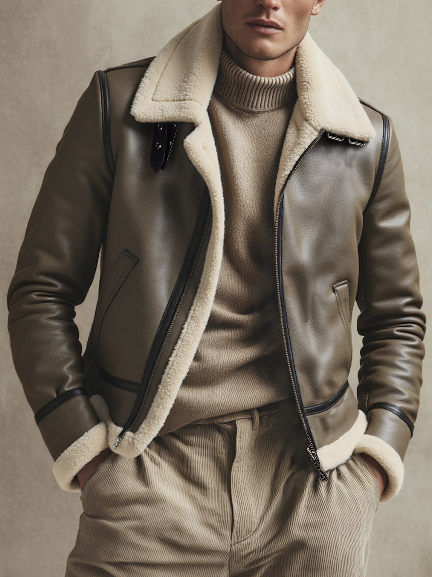 Clara | Blouson Aviateur en Cuir Doublé