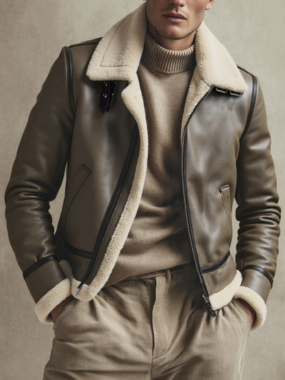 Clara | Blouson Aviateur en Cuir Doublé