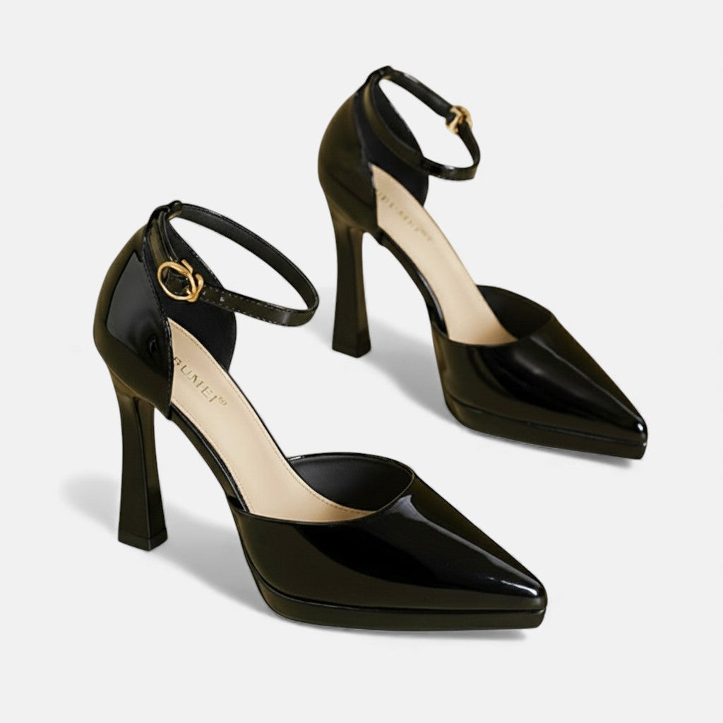 Gabrielle | Pointed Cuir Cheville-Bride Escarpins