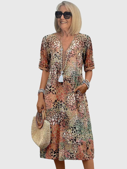 Evangeline | Floral Robe Mi-Longue