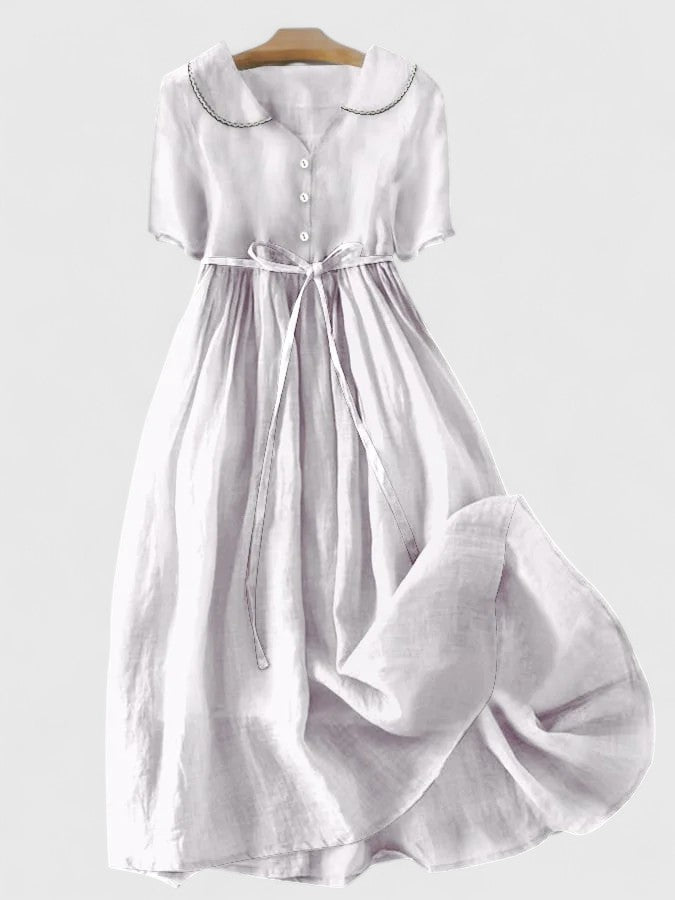 Margot | Robe Mi-Longue en Lin Ajustable