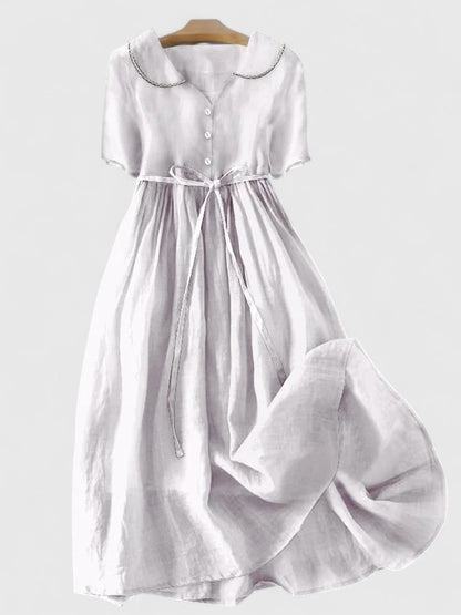 Margot | Robe Mi-Longue en Lin Ajustable