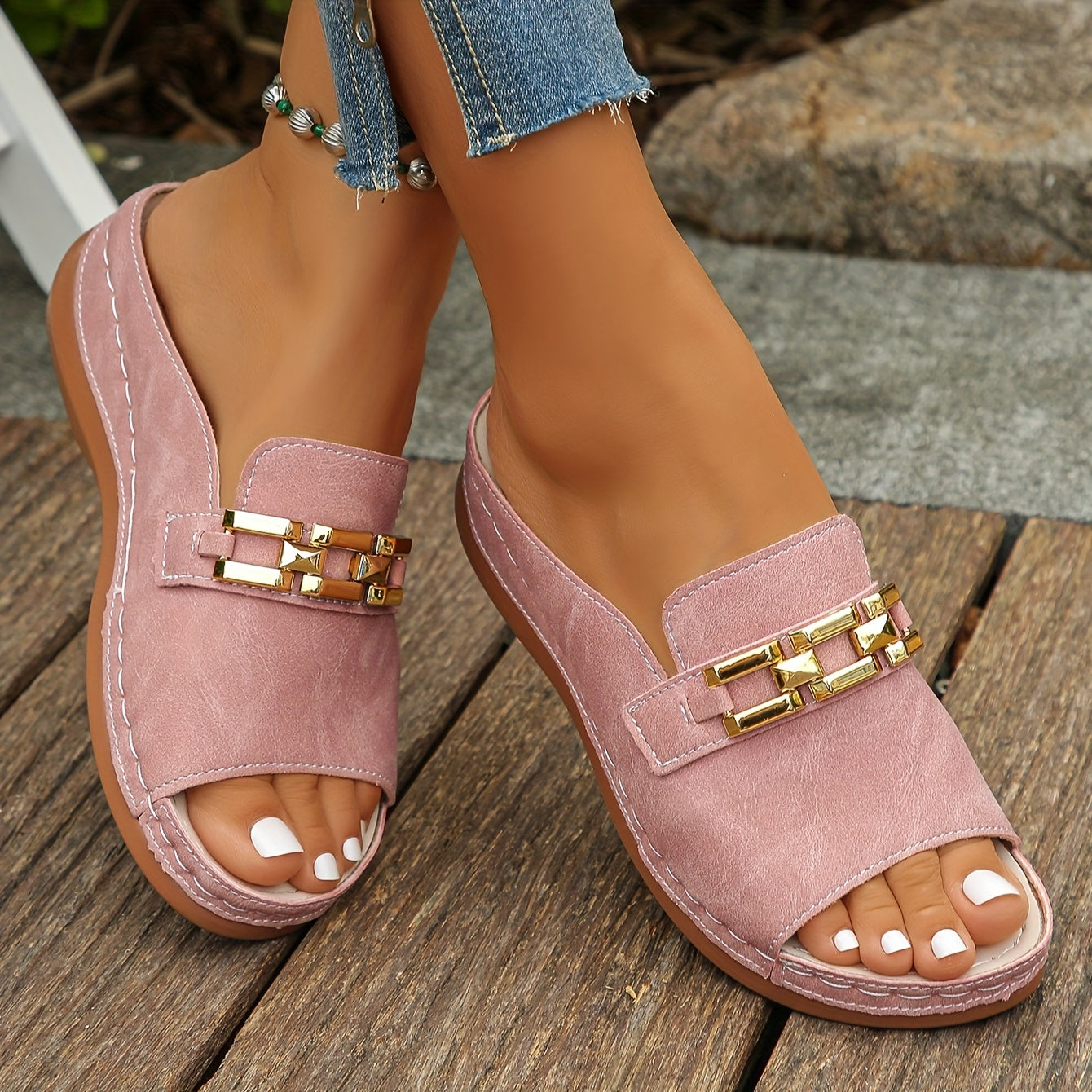 Olivia | Doré-Link Slide Sandales