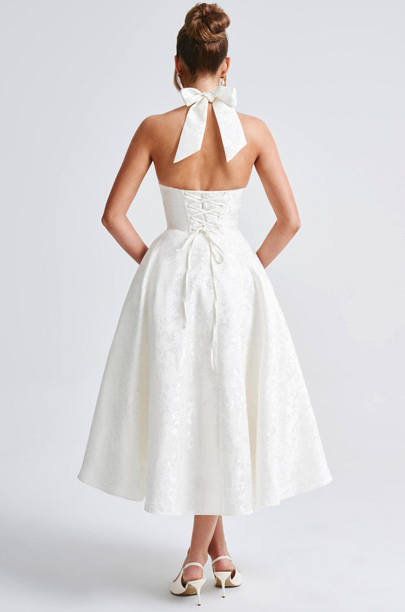Delphine | Robe Midi Citron Élégante