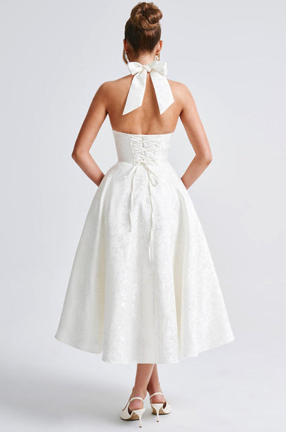 Delphine | Robe Midi Citron Élégante