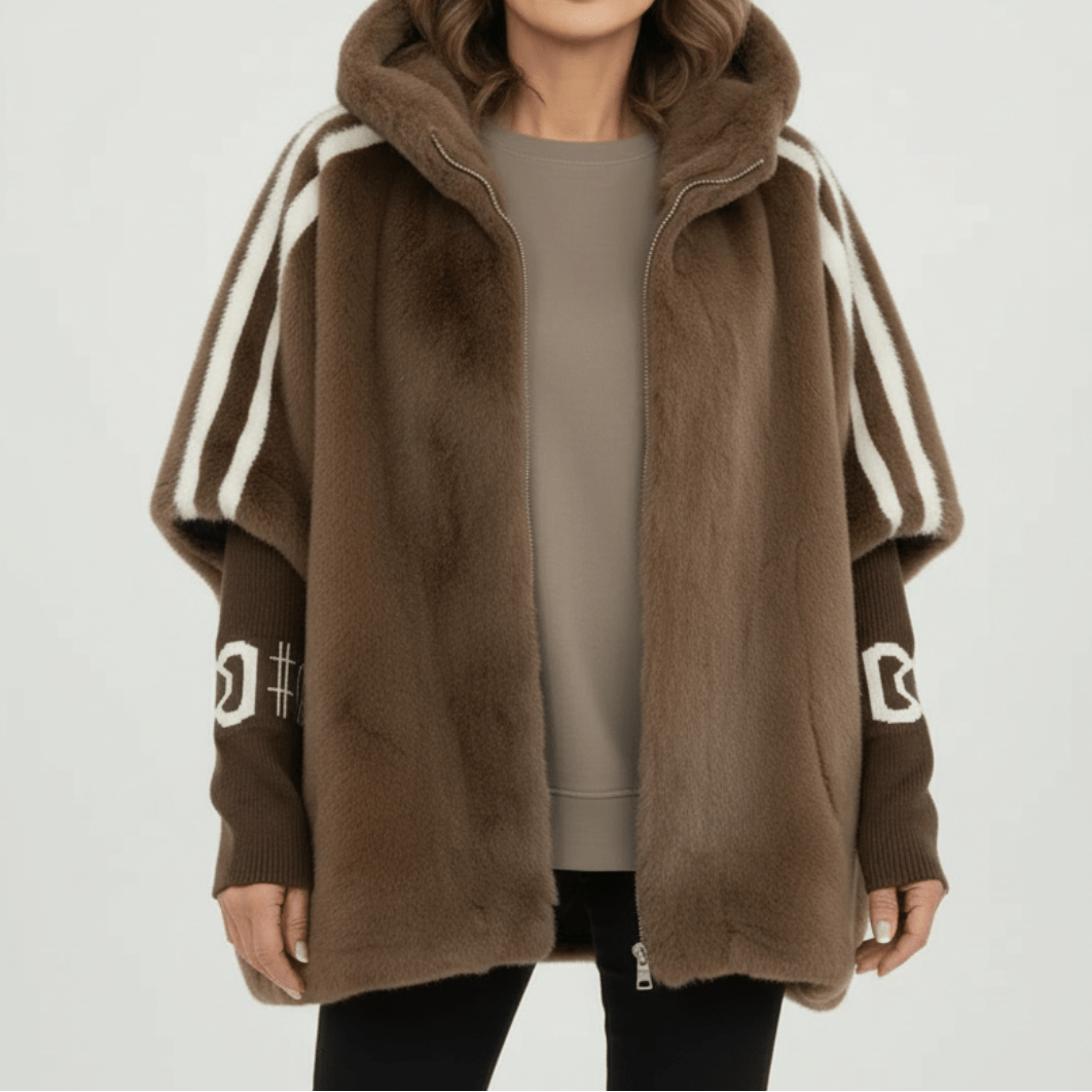 Aurore | Veste à Capuche Fausse Fourrure