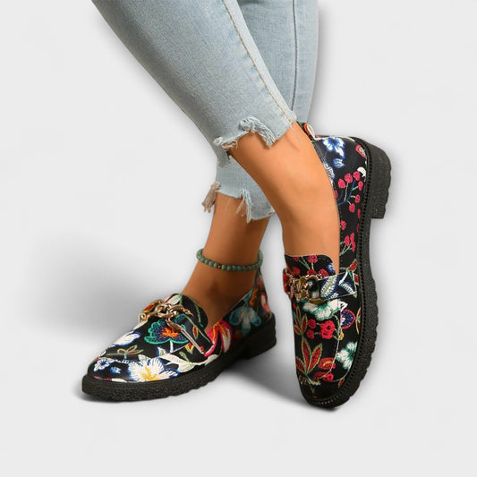 Delphine | Multicolor Floral Mocassins