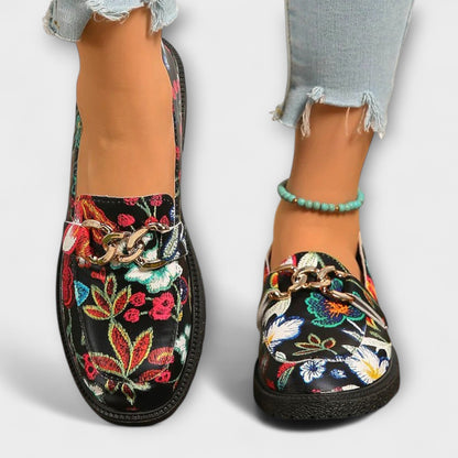 Delphine | Multicolor Floral Mocassins