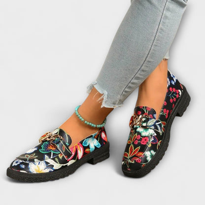 Delphine | Multicolor Floral Mocassins