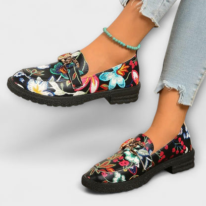 Delphine | Multicolor Floral Mocassins
