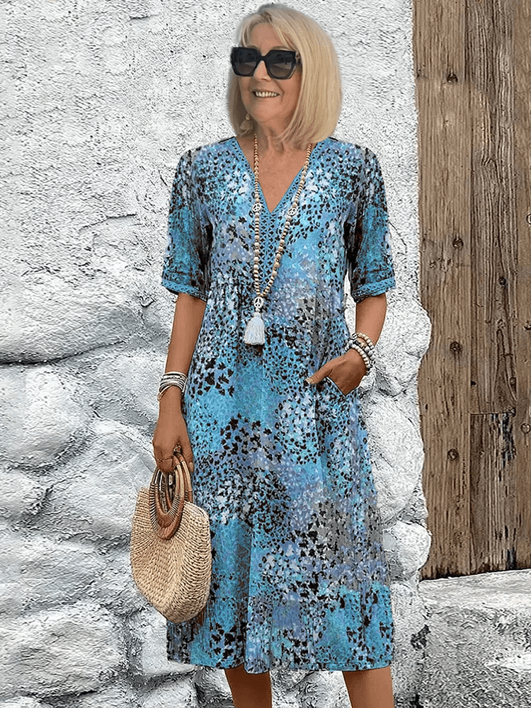 Luna | Fluide Océan Print Robe
