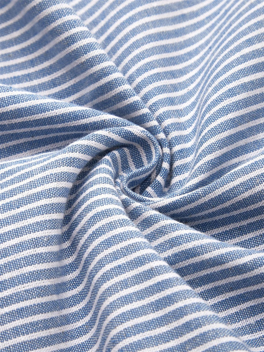 Léa | Robe Midi Rayée à Manches 3/4