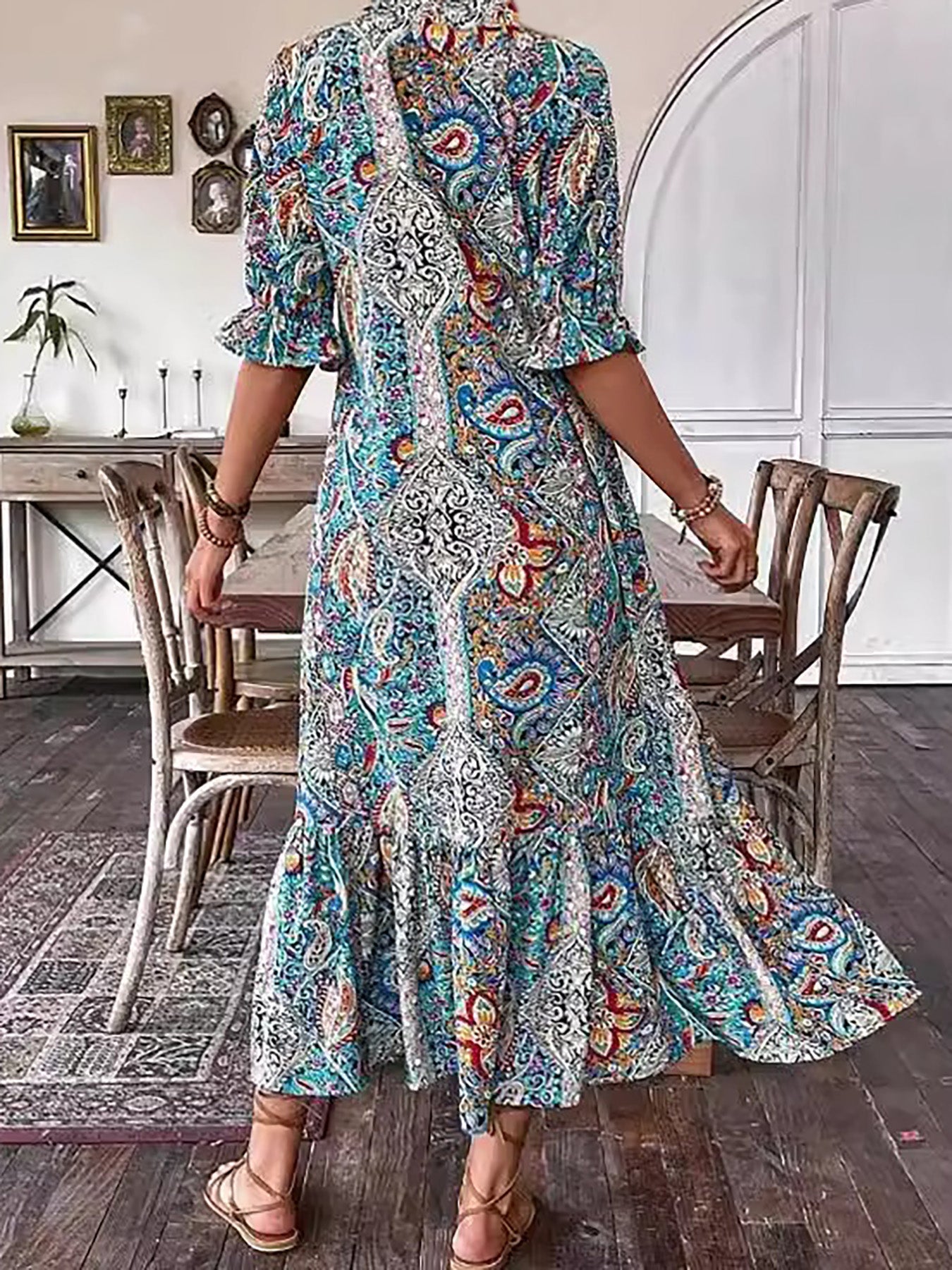 Aria | Bohème Mi-Longue Lacé Robe