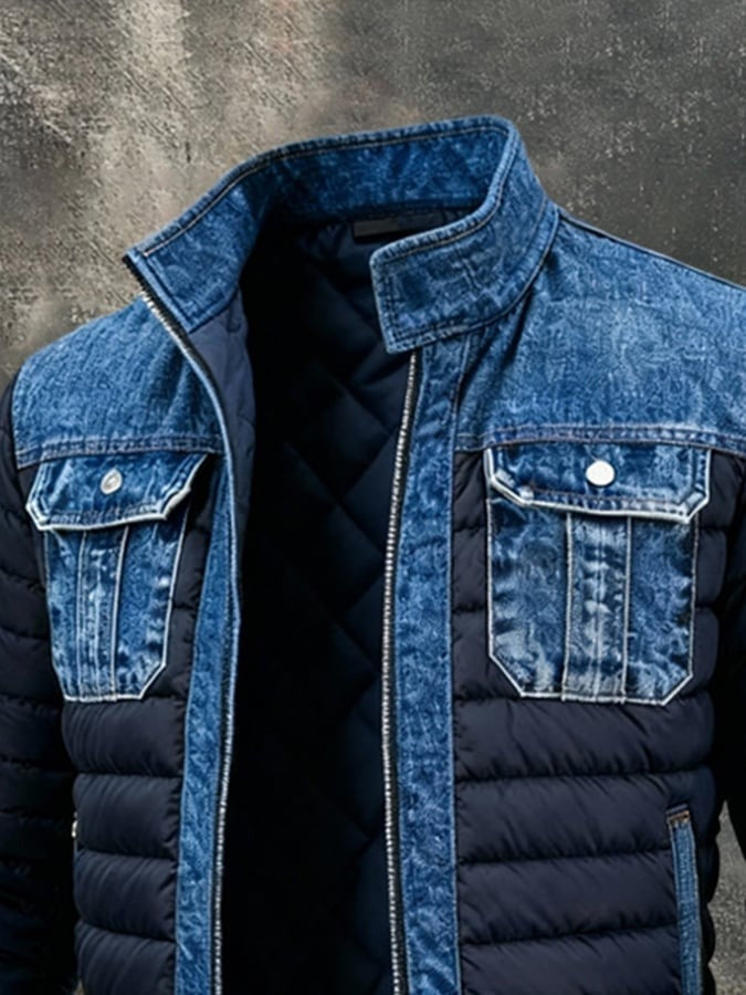 Camille | Veste Denim Matelassée
