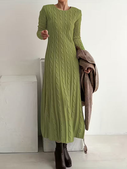Vivienne | Élégant Manches Longues Robe Mi-Longue
