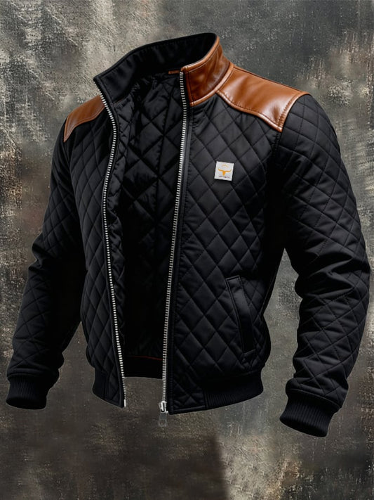 Valentin | Parka Matelassée à Épaules Cuir