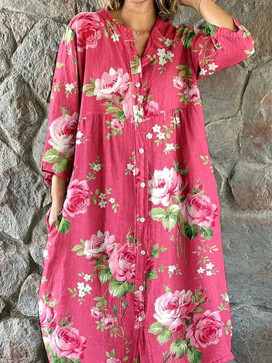 Amélie | Robe Chemise Florale Artistique