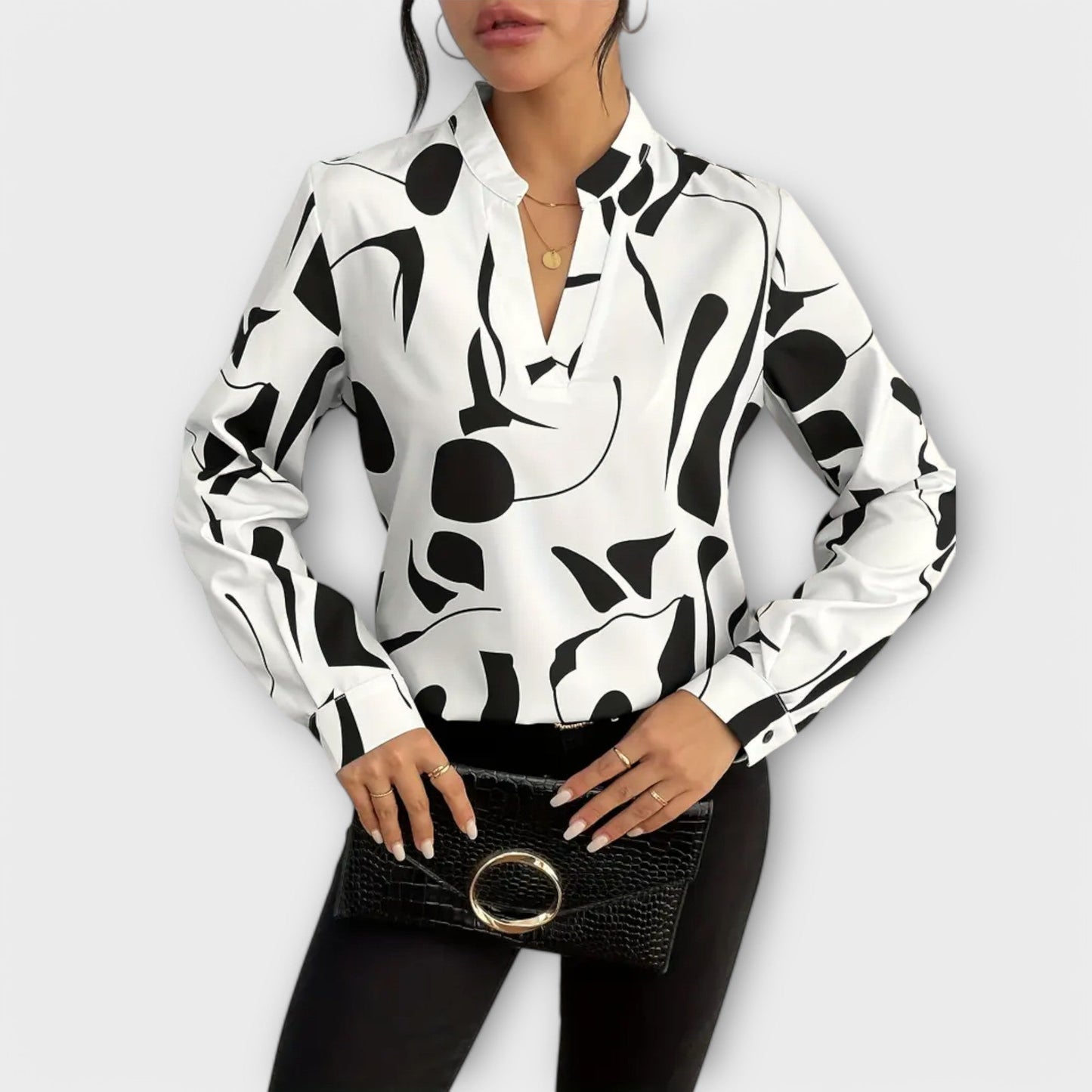 Zara | Imprimé Abstrait Manches Longues Blouse