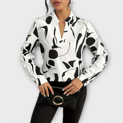 Zara | Imprimé Abstrait Manches Longues Blouse