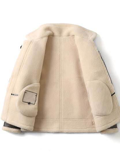 Aurèle | Veste Motard Shearling Marron
